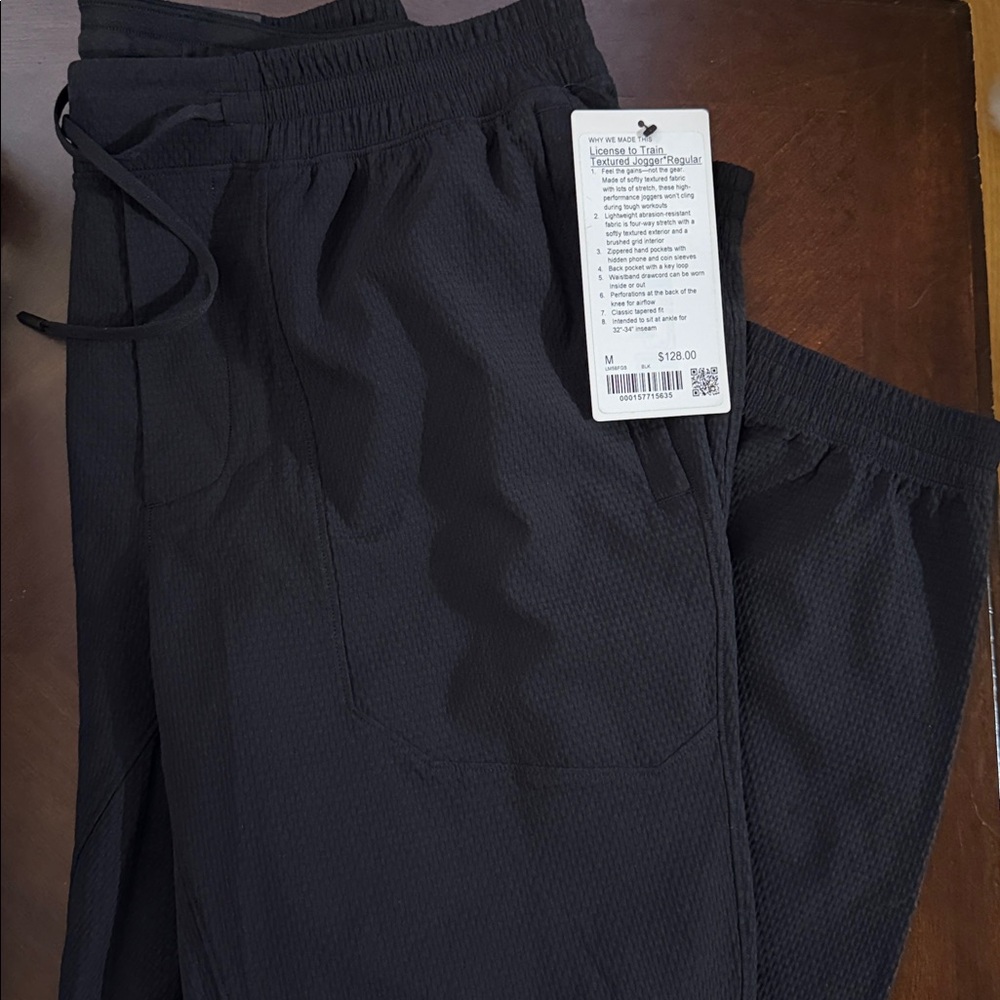 Lululemon License To Train Textured Jogger Regular Pant M Black NWT